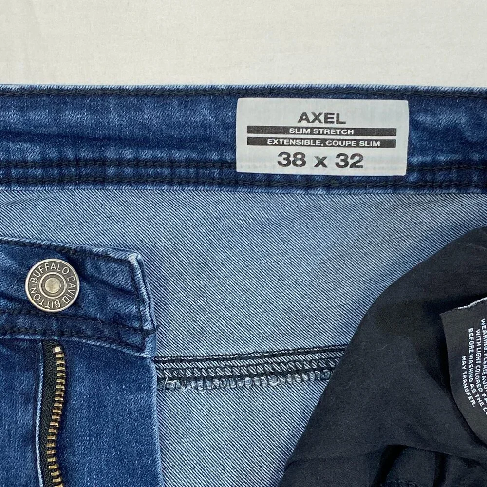 Buffalo David Bitton Axel Super Soft Stretch Slim Denim Jeans Faded Blue 38